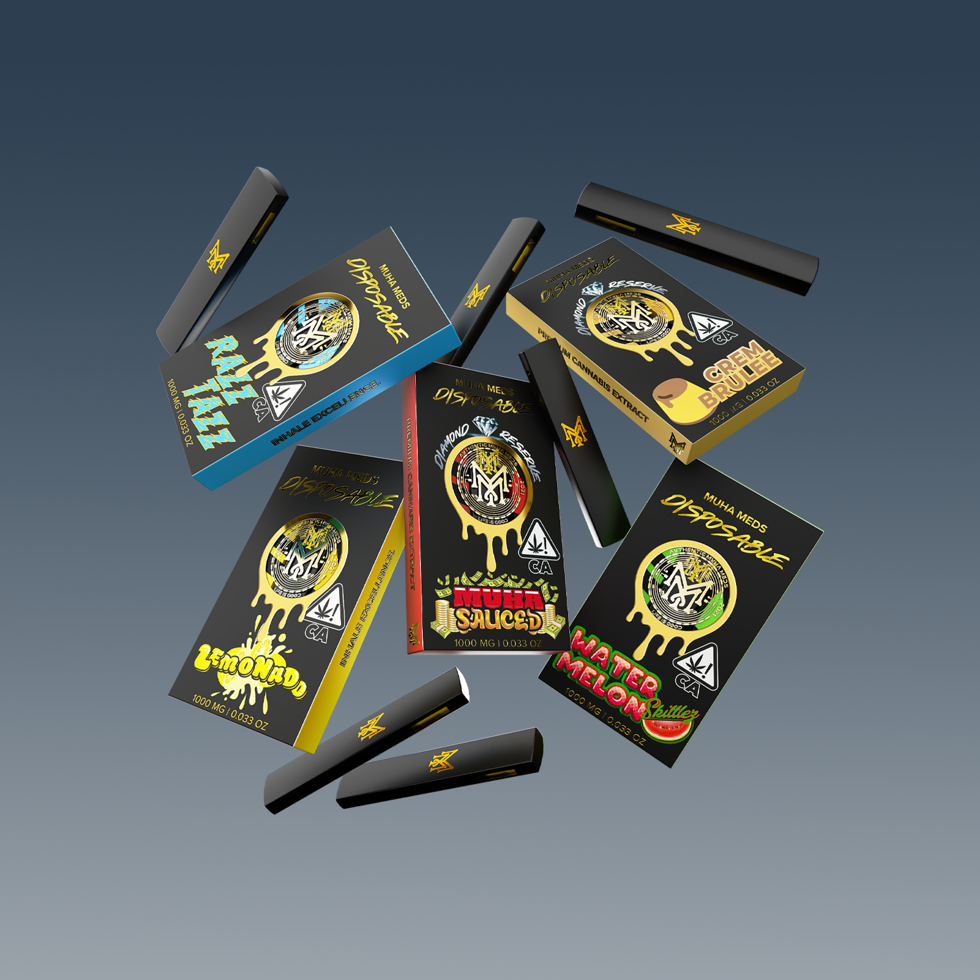 10g Muha live resin baller jar with golden sauce and large THCa diamonds